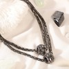 SOHI Women's Charcoal Grey The Mirror Multi-Layer Necklace - 3 of 4