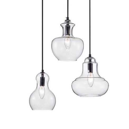 17 X 17 X 14 3 light Beveen Pendant Black Warehouse Of Tiffany Etl Listed Glass Shades Metal Canopy Target