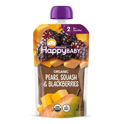 Happy Baby Organics Clearly Crafted Stage 2 Pears, Squash & Blackberries - 4oz