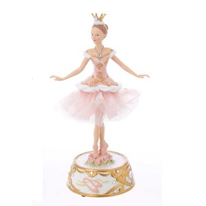 Kurt Adler 10-Inch Pink Ballerina Figure with Musical Base - 1 of 4