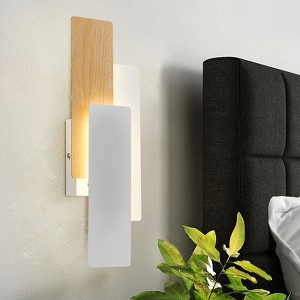 POWLIG Modern White Brown Wall Sconce - 5.7 Inch Dimmable LED Wall Light - 1 of 4