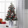 Artificial Christmas Tree With Warm White LED Lights- 3Ft Fiber Optic-Like Flocked Tree  for Home, Shops, Party and Holiday Christmas Decoration - 2 of 4
