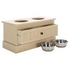 Boomer Double Pet Feeder W/ Drawer - Removable Stainless Steel Bowls - Cat/Dog - PET5701 - Safavieh Pets - 4 of 4
