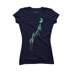 Junior's Design By Humans Crypto Trading Hodl Vintage Stock Chart To The Moon By MiuMiuShop T-Shirt - 1 of 3