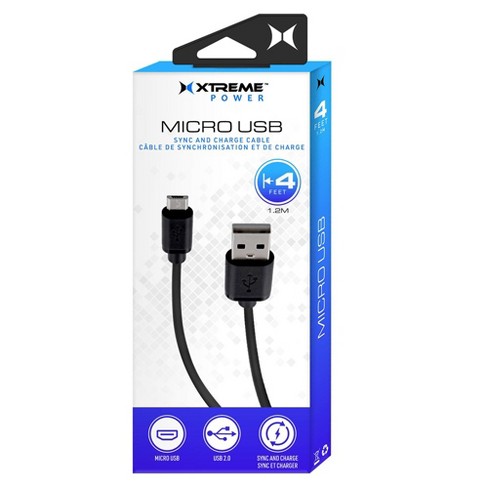 XTREME 4" MICRO USB CABLE XAS81008BLK - image 1 of 1