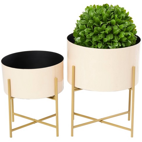 Tall Off-White Fluted Planter, Large