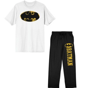 Batman Distressed Logo Men's 2-Pack Sleep Set - 1 of 4