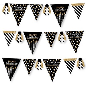 Big Dot of Happiness Adult Happy Birthday - Gold - DIY Birthday Party Pennant Garland Decoration - Triangle Banner - 30 Pieces - 1 of 4