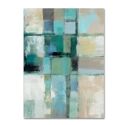 Island Hues Crop II Teal Abstract Canvas Wall Art