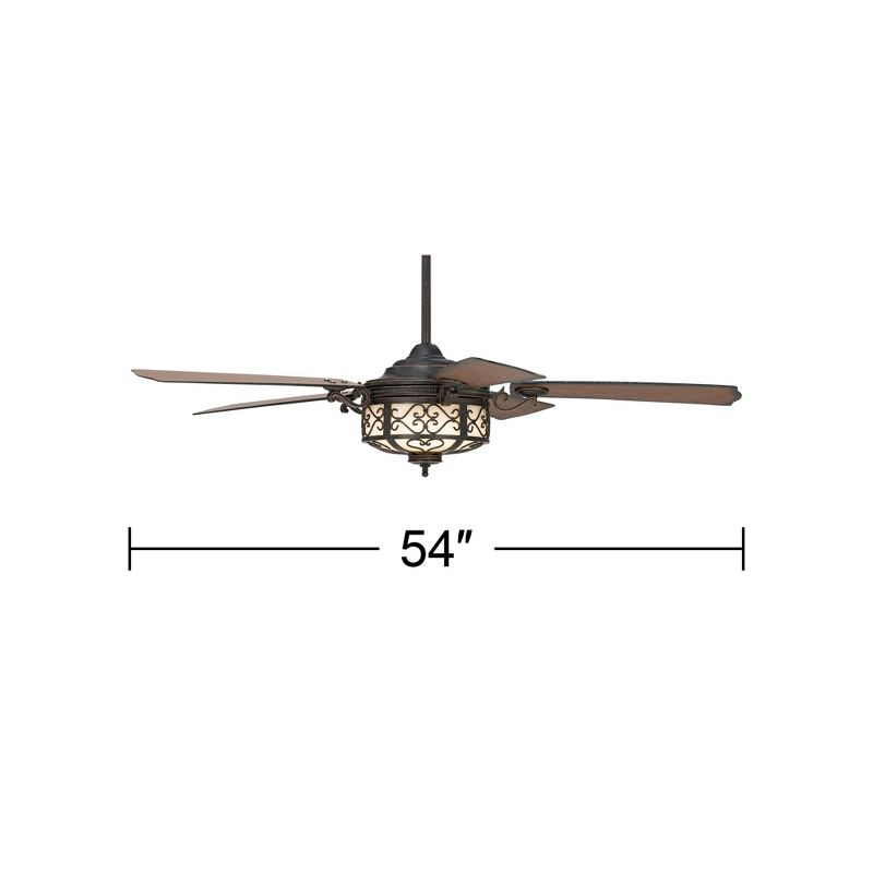 54" Casa Vieja Hermitage Rustic Indoor Outdoor Ceiling Fan with Dimmable LED Light Remote Control Golden Forged Walnut Damp Rated for Patio Exterior, 4 of 11