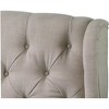 Best Master Furniture,Frances Solid Wood/Fabric Upholstry Queen Platform Bed - Beige - 2 of 3