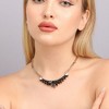 SOHI Women's Onyx Black Party Stone Statement Necklace - 4 of 4