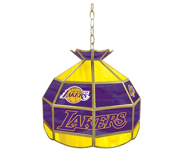 Los Angeles Lakers Tiffany Style Lamp - 16 inch