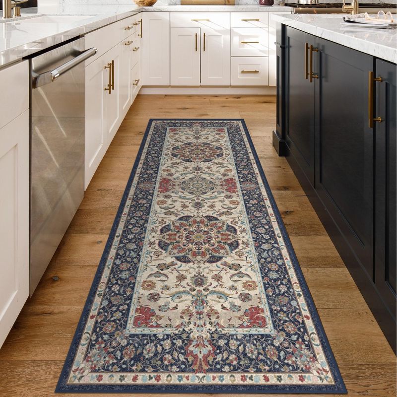 Ruggable Sima Washable Vintage Floral Flatwoven Area Rug, 3 of 12