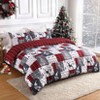 Christmas Duvet Cover Set with 2 Pillowcases, Christmas Plaid Duvet Cover Queen Duvet Covers with Button Closure Xmas Bedding Gift - 4 of 4