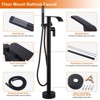 WOWOW Single-Handle Freestanding Tub Faucet with Handshower and Waterfall Spout in Brushed Nickel - 3 of 4