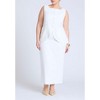 ELOQUII Women's Plus Size Square Neck Scoop Hem Linen Blend Vest - 20, Snow White - 4 of 4