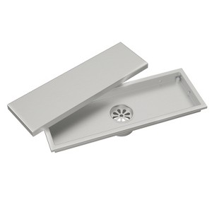 YAWWALK Luxury Nickel Linear Shower Drain with Removable Cover, 11.81" x 4.33", Rectangle - 1 of 2