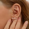 TURANDOSS 3Pairs Gold Silver Stud Earrings for Women - Hypoallergenic Cubic Zircon Cartilage Dangle Earring for Multiple Piercing, Christmas Gifts - 2 of 4