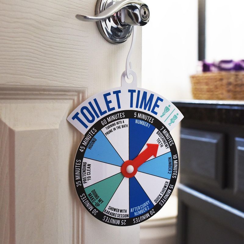 KOVOT "Toilet Time" Spinner Sign for Bathroom Doors - Let the World Know How Long You're Going to Take and Why, 2 of 6