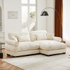 5 Pieces Sofa With Ottoman, 4 Seater Sectional Sofas Large With Waist Pillow And Throw Pillows, Large L Shape Sofa For Living Room-Cuddlewood - 2 of 4