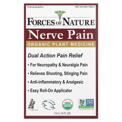 Forces of Nature Nerve Pain, Roll-On Applicator, 0.14 fl oz (4 ml)