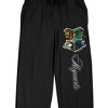 Harry Potter Hogwarts School Crest Men's Black Drawstring Sleep Pants - image 2 of 4