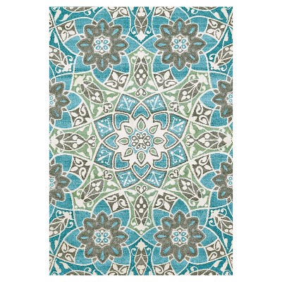 8'X11' Medallion Woven Area Rugs Aqua - Weave & Wander