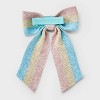 Girls' 3pk Denim and Stripes with Eyelets Bow Clip Set - Cat & Jack™: Hair Styling, Recycled Polyester - 3 of 4