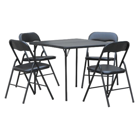 Black Folding Table And Chairs