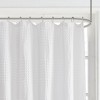 Vynxaria White Waffle Textured Cotton Shower Curtain 72x72 Inch - 4 of 4