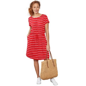 ellos Plus Size Knit Drawstring Dress - 1 of 4