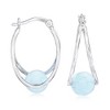 Ross-Simons 7.75 ct. t.w. Milky Aquamarine Double-Hoop Earrings in Sterling Silver - 3 of 4