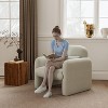 Ergonomic Accent Chair with Chenille Fabric, Wood Frame, 300lbs Capacity Modern Armchair for Living Room, Bedroom Office White - 4 of 4