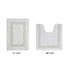 Hotel 2 PC Bath Rug 100% Premium Cotton Tufted Weave Two Tone Reversible Bathroom Rug, Super Soft Absorbent, Machine Washable Bath Mat - 2 of 4