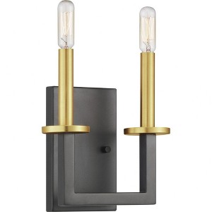 Progress Lighting Blakely 2-Light Wall Bracket in Graphite Steel, Modern/Traditional, Damp Rated, No Shade - 1 of 4