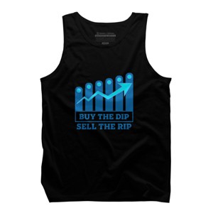 Men's Design By Humans Buy The Dip Sell The Rip By MadderTees Tank Top - 1 of 2