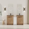 Vynxaria 60 in. Double Freestanding Glossy White Imitation Oak Plywood Bath Vanity with Black Ceramic Top KD-PACKING Ready to Assemble - 2 of 4