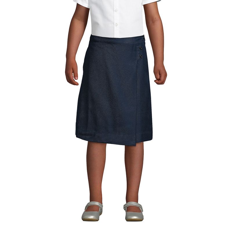 Lands' End School Uniform Kids Solid A-line Skirt Below the Knee, 3 of 4