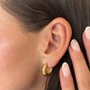 EVRY JEWELS WATERPROOF Gold or Silver Plated Stainless Steel Teardrop Small Curve Hoop Earrings - 3 of 4