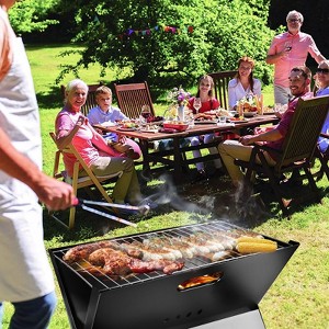 SEVOBAL Outdoor Grills, Griddles and Smokers Portable Foldable Charcoal Grill, Outdoor BBQ with Spacious Cooking Area, Black, 19.29"*17.71"*1.97" - 1 of 4