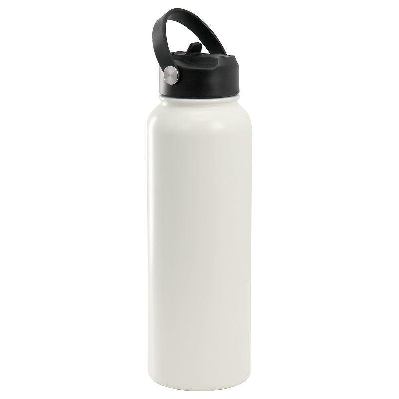 Gibson Home Marina 38oz Stainless Steel Thermal Bottle with Lid in Cream, 1 of 5