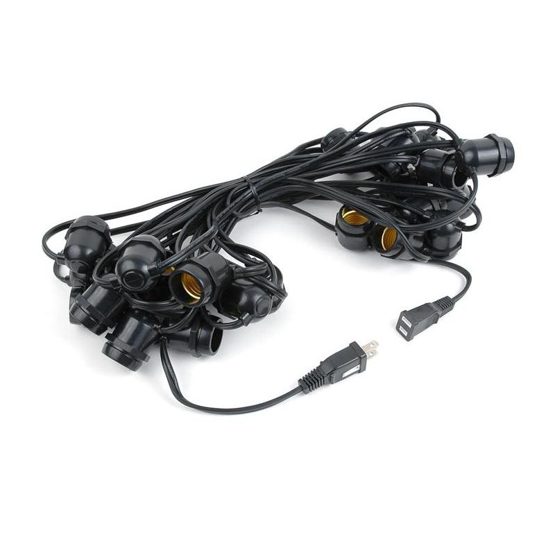 Novelty Lights Edison Outdoor String Lights with 25 In-Line Sockets Black Wire 37.5 Feet, 3 of 6