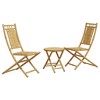 vidaXL 3 Piece Bistro Set Bamboo - 2 of 4