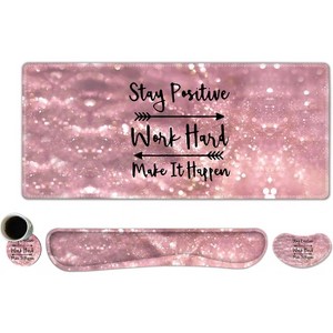 Large Mouse Pad Desk Pad Set, Wrist Rest Support Desk Mat for Keyboard and Mouse, 4PCS 35.4”x15.7 XXL Giant Mouse Pad - 1 of 4