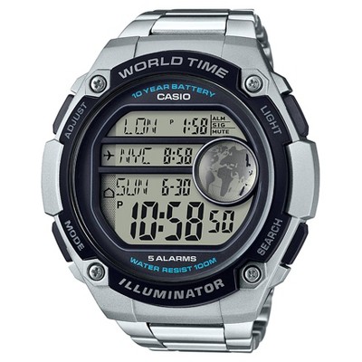 casio silver watch