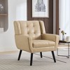 NicBex Modern Ergonomics Button-Tufted Accent Chairs for Living Room,Comfy Upholstered Arm Chair Lounge Chair with Black Wooden Legs - 2 of 4