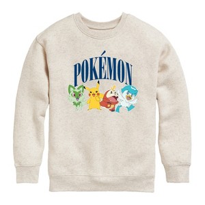 Boys' - Pokémon - Pikachu And Friends Collegiate Graphic Long Sleeve Fleece Sweatshirt - 1 of 4