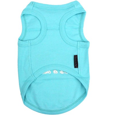 Light Blue Cotton Beach-Themed XS Dog T-Shirt