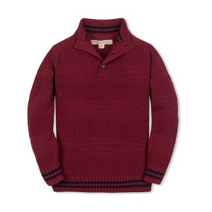 Boys' Organic Mock Neck Stripe Sweater, Kids - 1 of 3